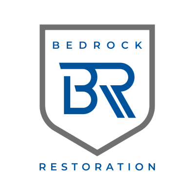 Bedrock Restoration - Water Fire Mold Damage Service - St. Louis Park | Marketing & Media | Logo